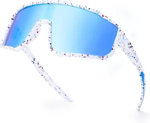 LIU·WEN Kids Sunglasses Polarized Baseball Sunglasses - Flexible Sports Cycling Glasses for Youth Boys Girls Age 6-14