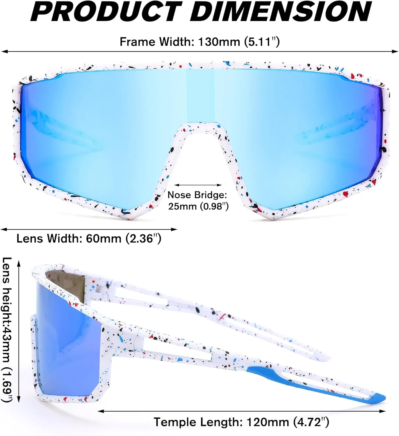 LIU·WEN Kids Sunglasses Polarized Baseball Sunglasses - Flexible Sports Cycling Glasses for Youth Boys Girls Age 6-14
