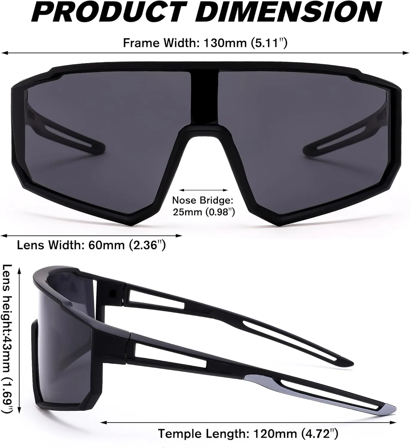 LIU·WEN Kids Sunglasses Polarized Baseball Sunglasses - Flexible Sports Cycling Glasses for Youth Boys Girls Age 6-14