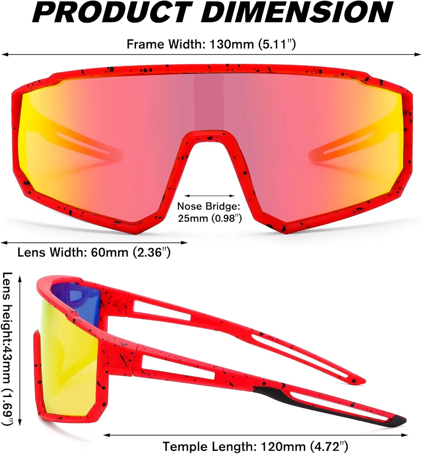 LIU·WEN Kids Sunglasses Polarized Baseball Sunglasses - Flexible Sports Cycling Glasses for Youth Boys Girls Age 6-14