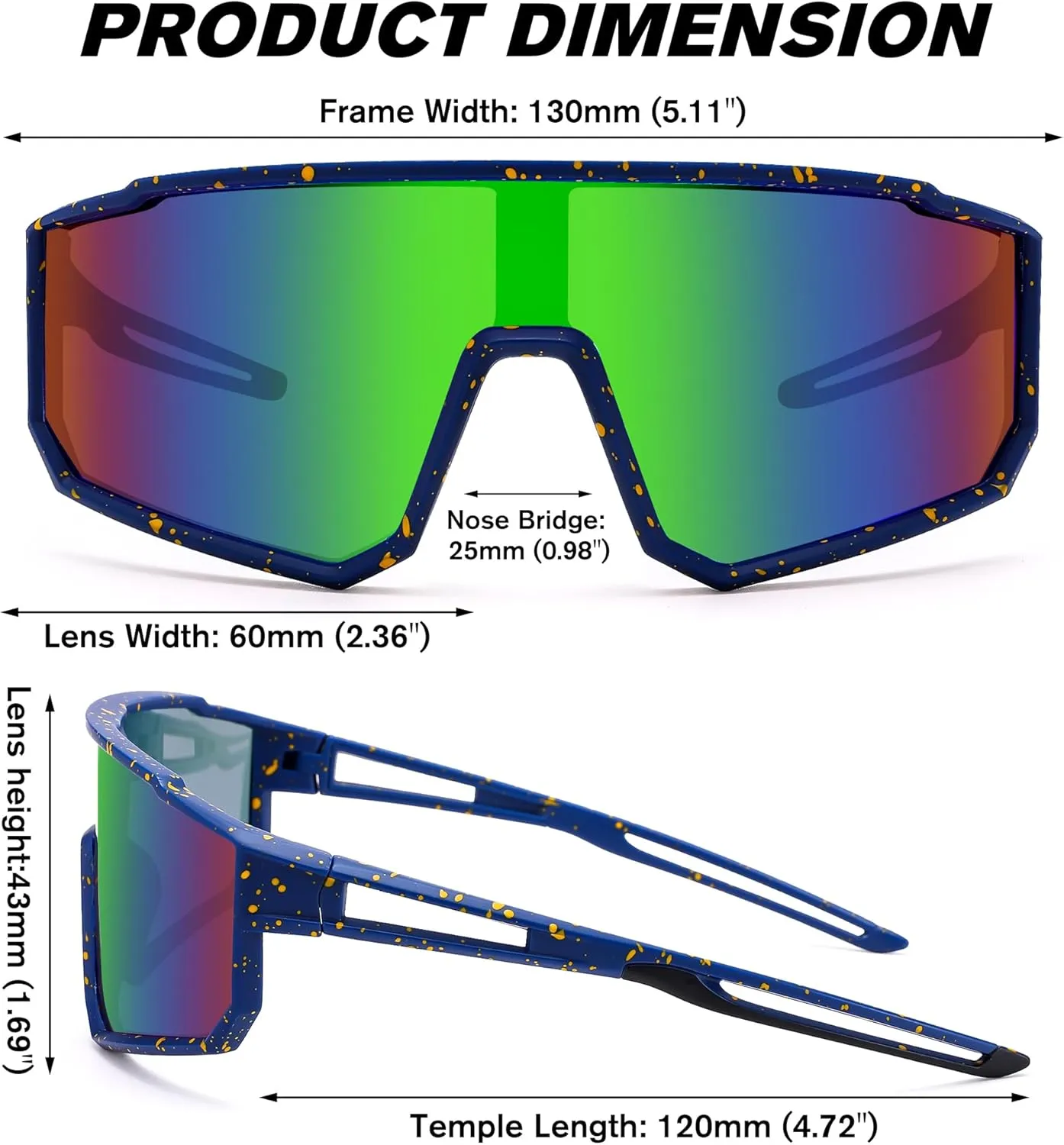 LIU·WEN Kids Sunglasses Polarized Baseball Sunglasses - Flexible Sports Cycling Glasses for Youth Boys Girls Age 6-14