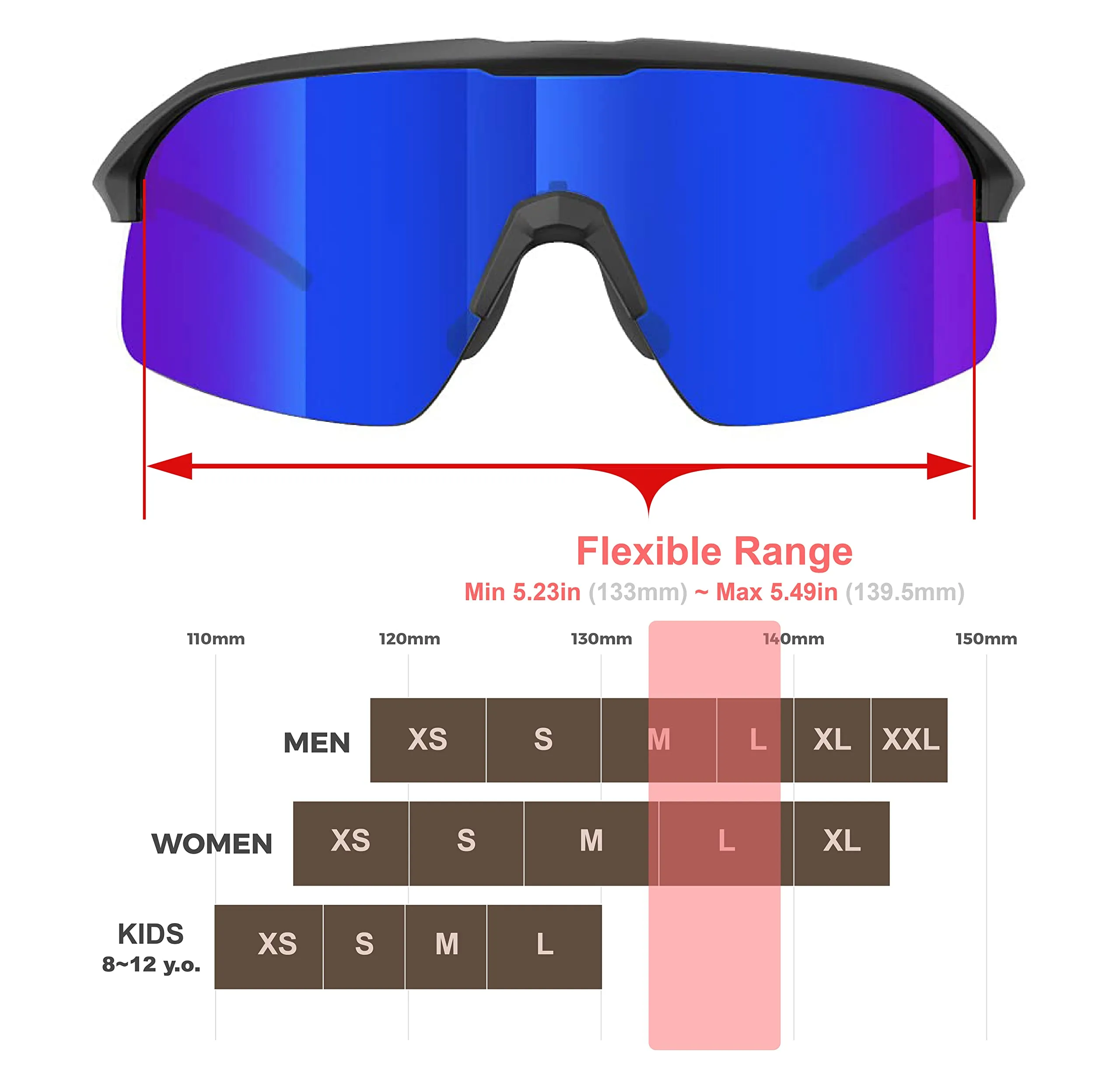 Living out your qool time Polarized Shield Cycling Sunglasses for Men and Women, Volleyball Running Golfing MTB 118