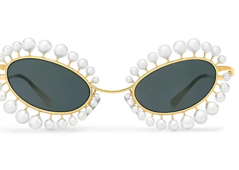 Louis Vuitton Lv Wire Pearls Sunglasses Gold/Black Lenses