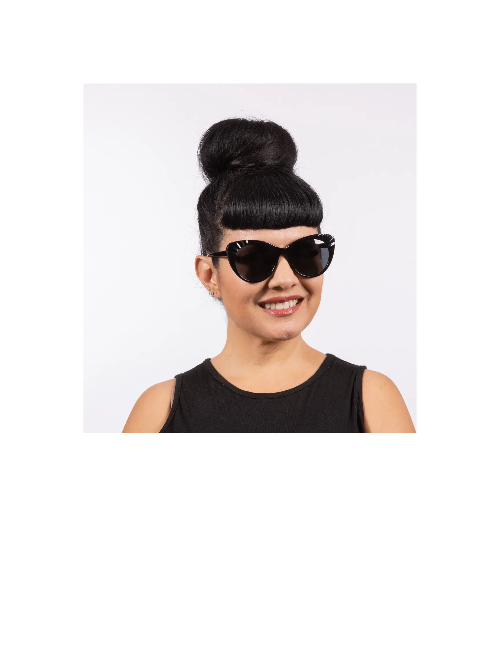 Lulu Sunglasses - Black Acetate Frame with Black Smoke Lens