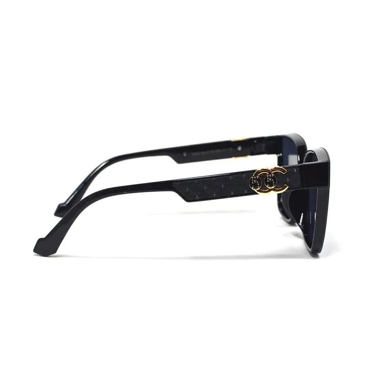 Luv and Co. Chanel Inspired Black Frame Sunglasses