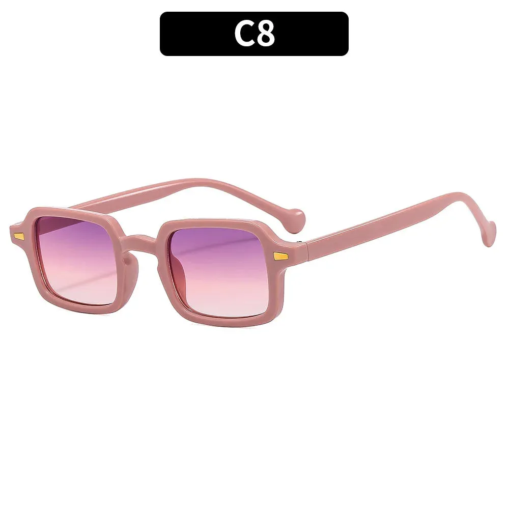 Luxurious Rectangle Sunglasses Women Oval Vintage Shades