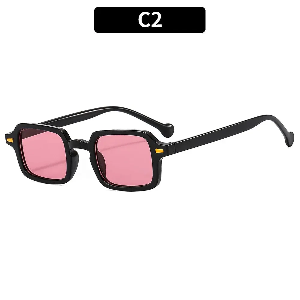 Luxurious Rectangle Sunglasses Women Oval Vintage Shades