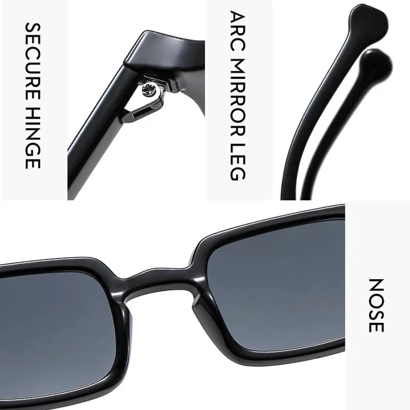 Luxurious Rectangle Sunglasses Women Oval Vintage Shades