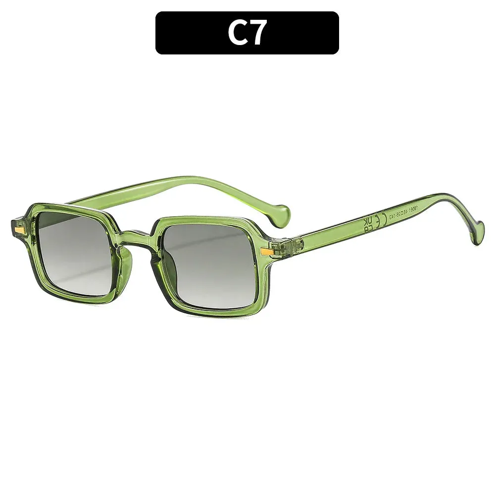 Luxurious Rectangle Sunglasses Women Oval Vintage Shades