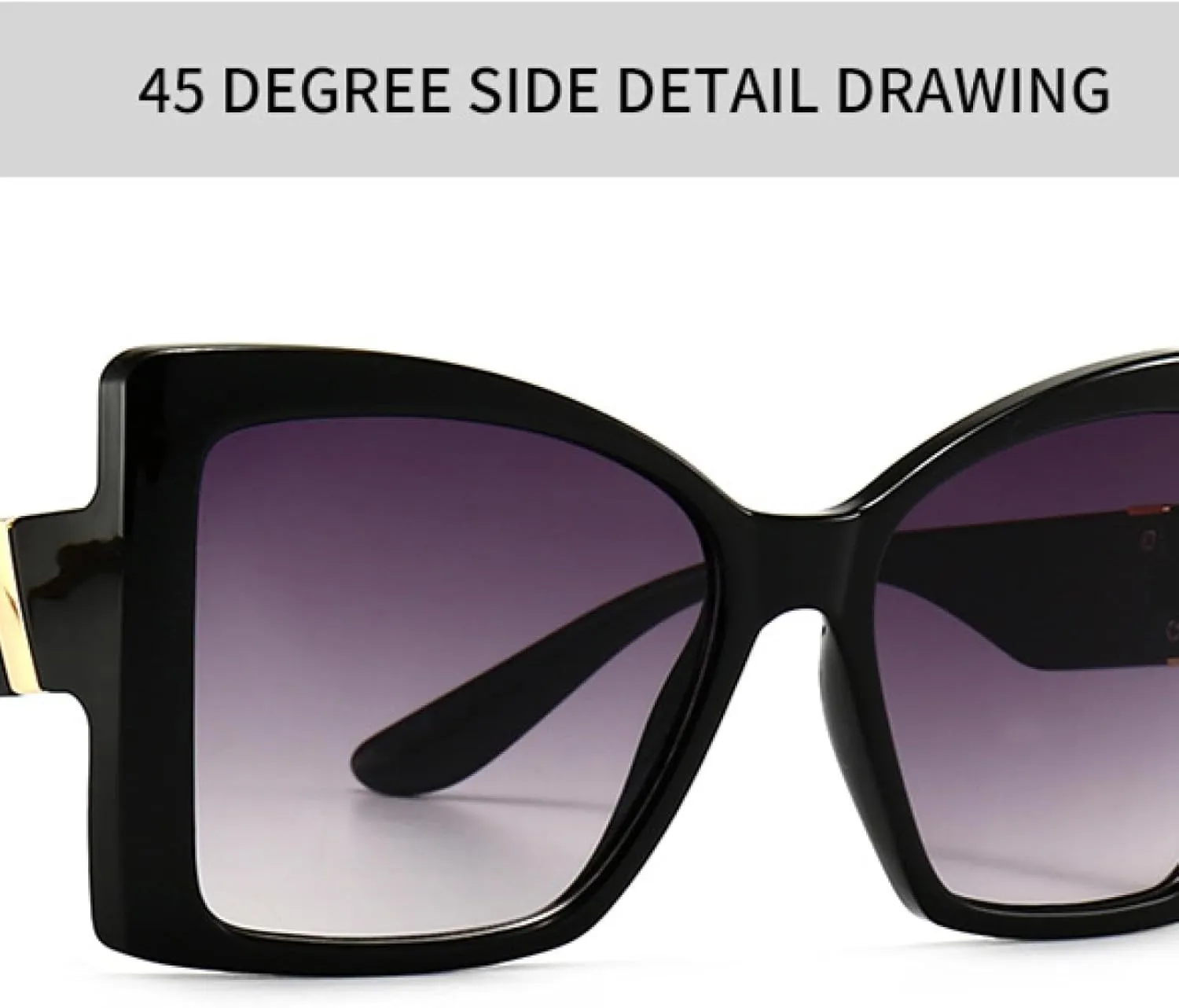 Luxury Big Frame Cat Eye Sunglasses Women Fashion Vintage Popular Travel for Female Uv400