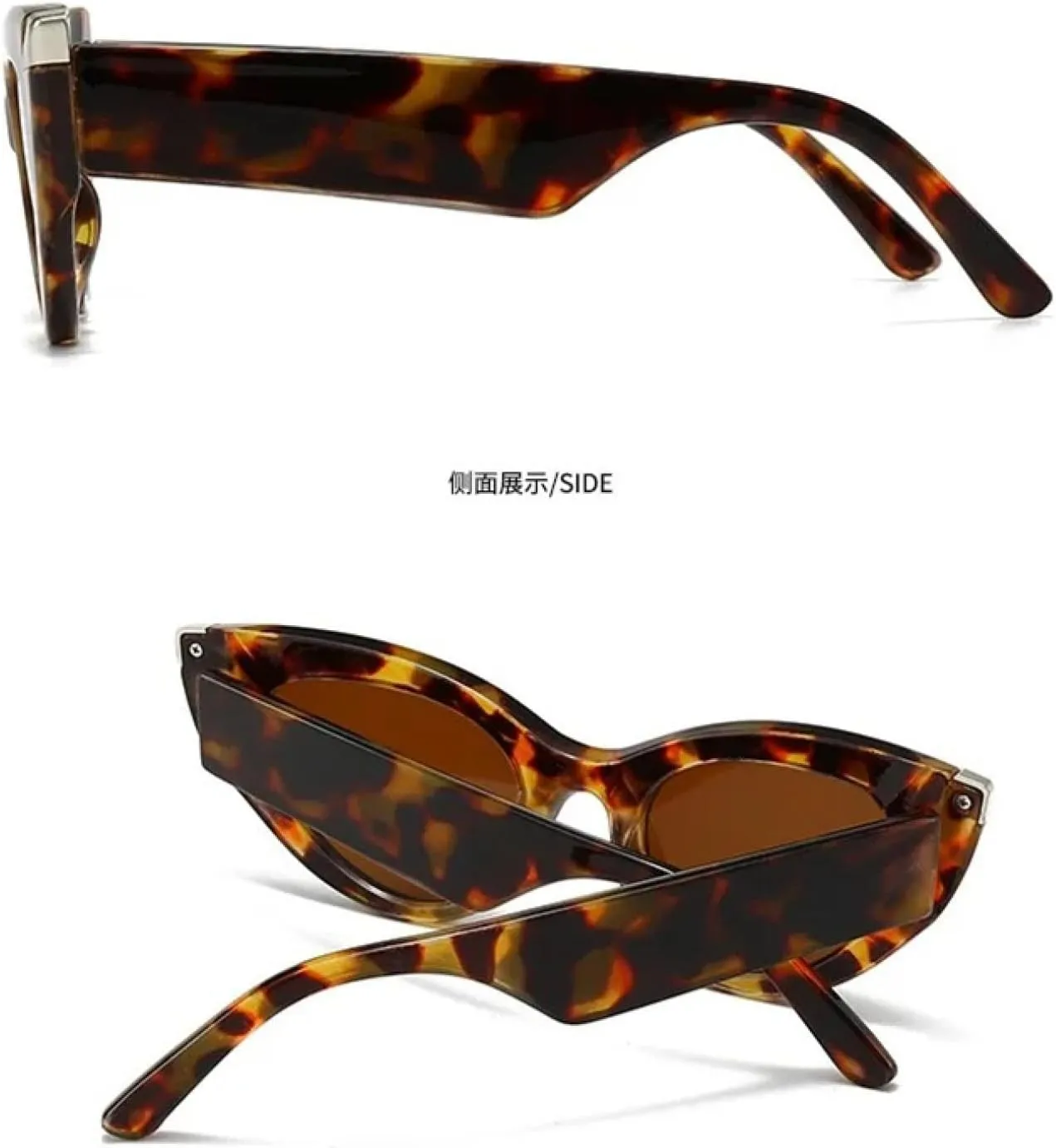 Luxury Vintage Cat Eye Big Frame Sunglasses for Women Female Punk Rivet Popular Outdoor Uv400