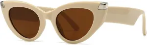 Luxury Vintage Cat Eye Big Frame Sunglasses for Women Female Punk Rivet Popular Outdoor Uv400