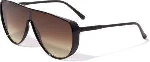 Lyon Flat Top Round Shield Fashion Sunglasses