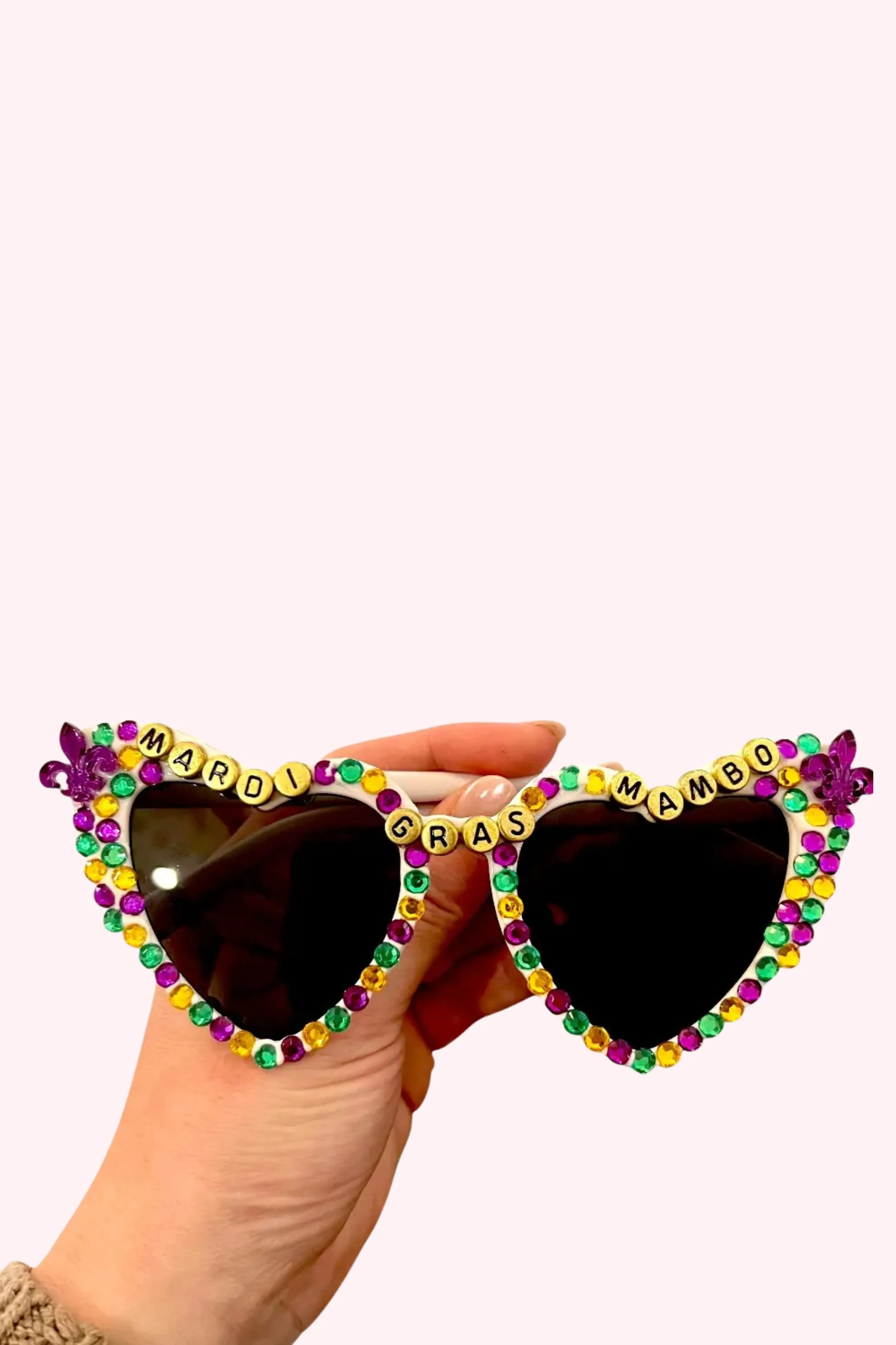 Mardi Gras Mambo Heart Rhinestone Sunglasses