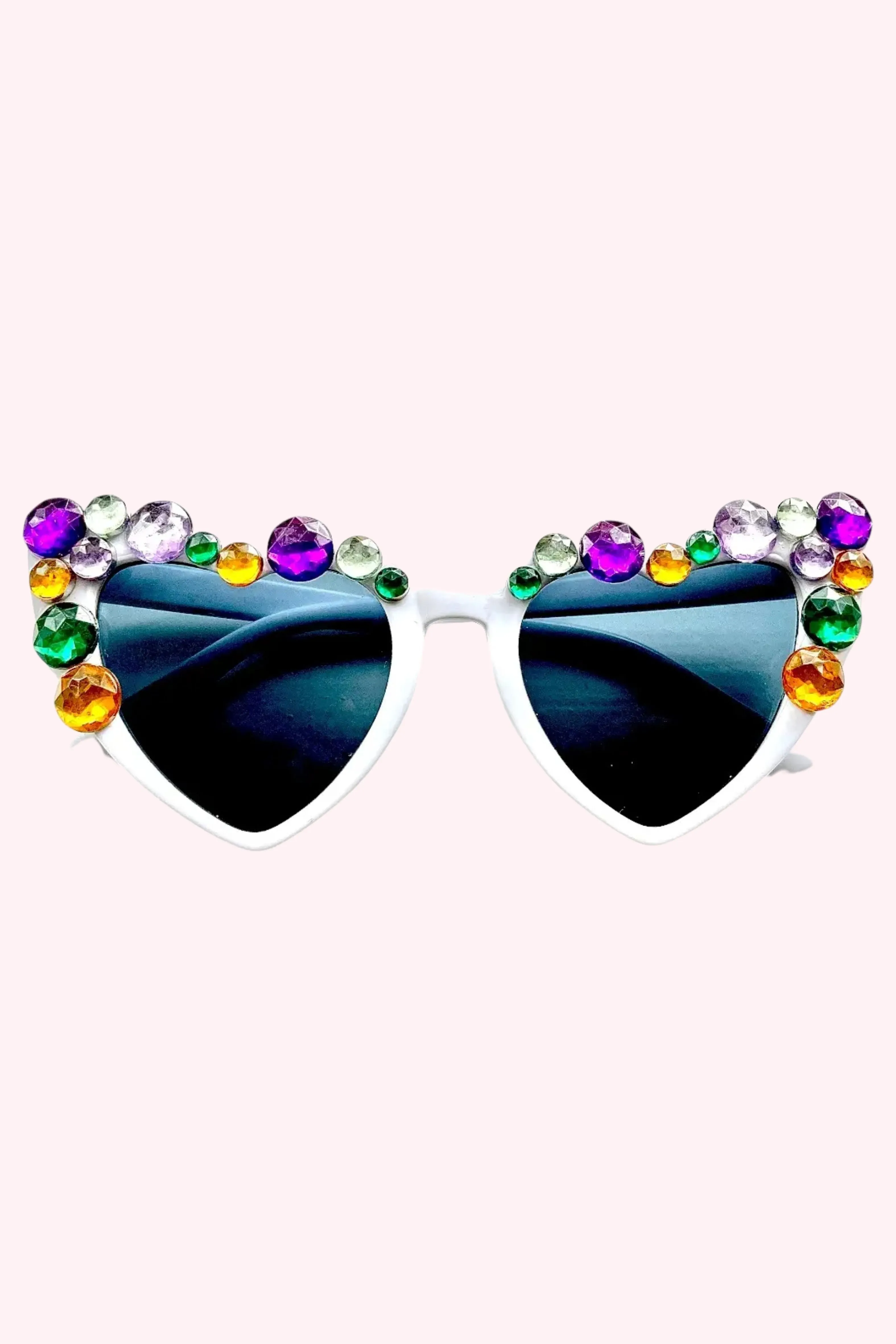 Mardi Gras Royalty Heart Rhinestone Sunglasses