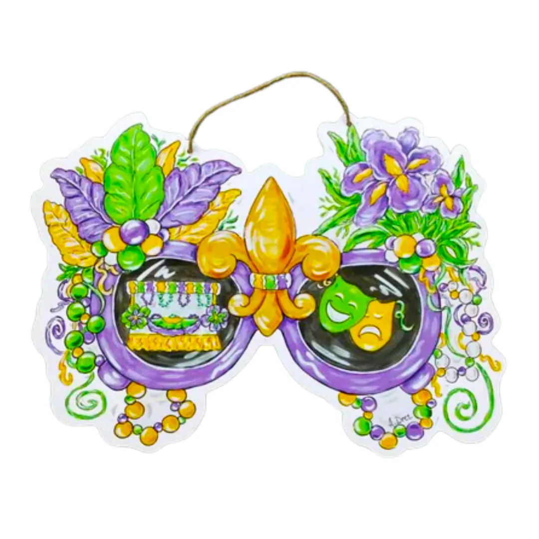 Mardi Gras Sunglasses Door Hanger (Each)