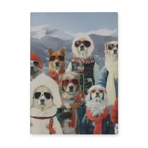 Martini Ski Dogs Glass Bar Trivet