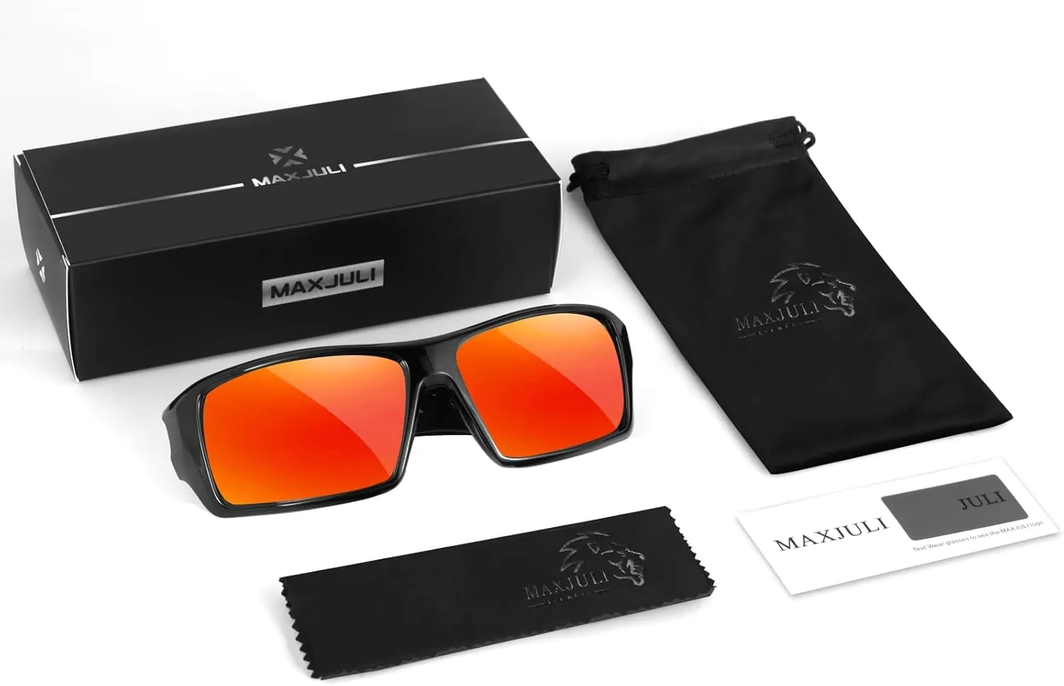 MAXJULI Polarized Wrap Around Sports Sunglasses for Big Heads Men Women UV400 Protection Sun Glasses 8232