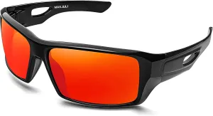MAXJULI Polarized Wrap Around Sports Sunglasses for Big Heads Men Women UV400 Protection Sun Glasses 8232
