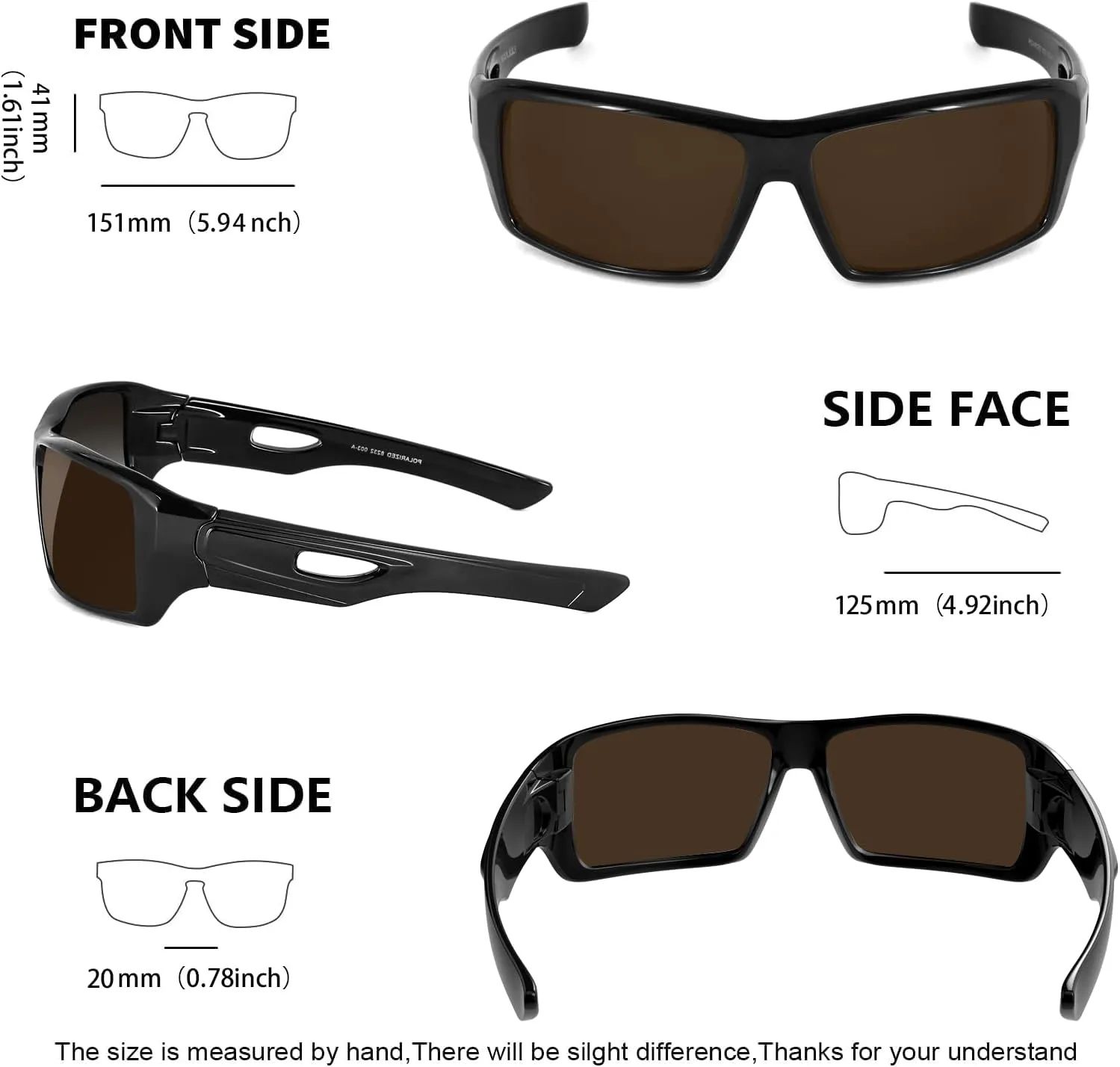 MAXJULI Polarized Wrap Around Sports Sunglasses for Big Heads Men Women UV400 Protection Sun Glasses 8232