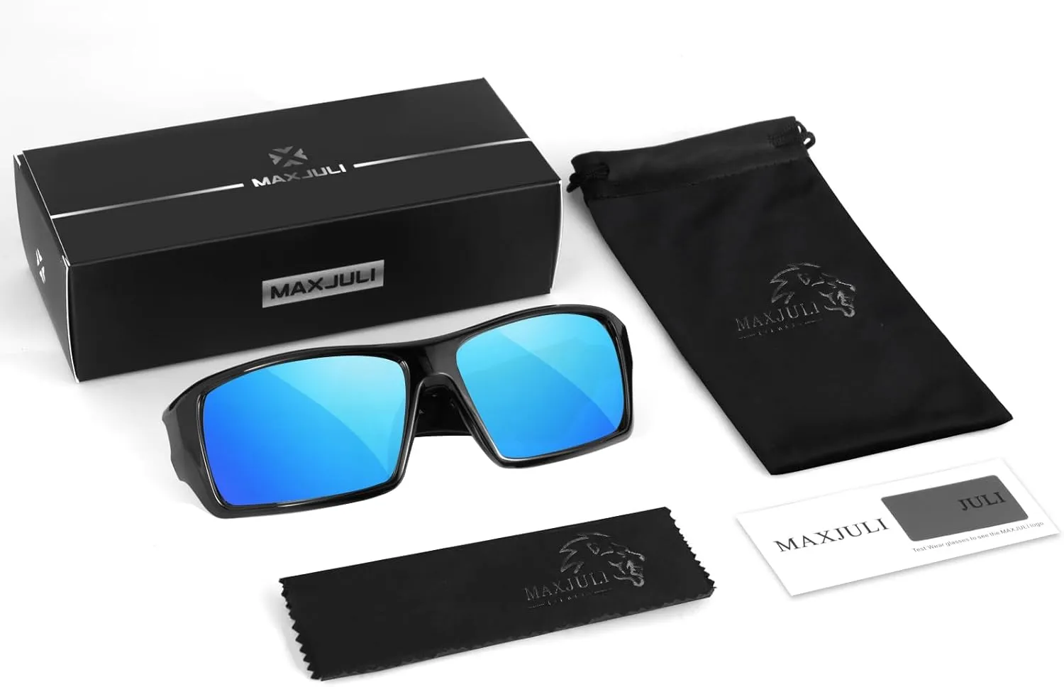 MAXJULI Polarized Wrap Around Sports Sunglasses for Big Heads Men Women UV400 Protection Sun Glasses 8232