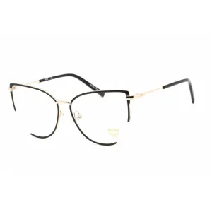 Mcm Unisex Eyeglasses - Clear Demo Lens Black/Gold Metal Cat Eye Frame | MCM2157 015