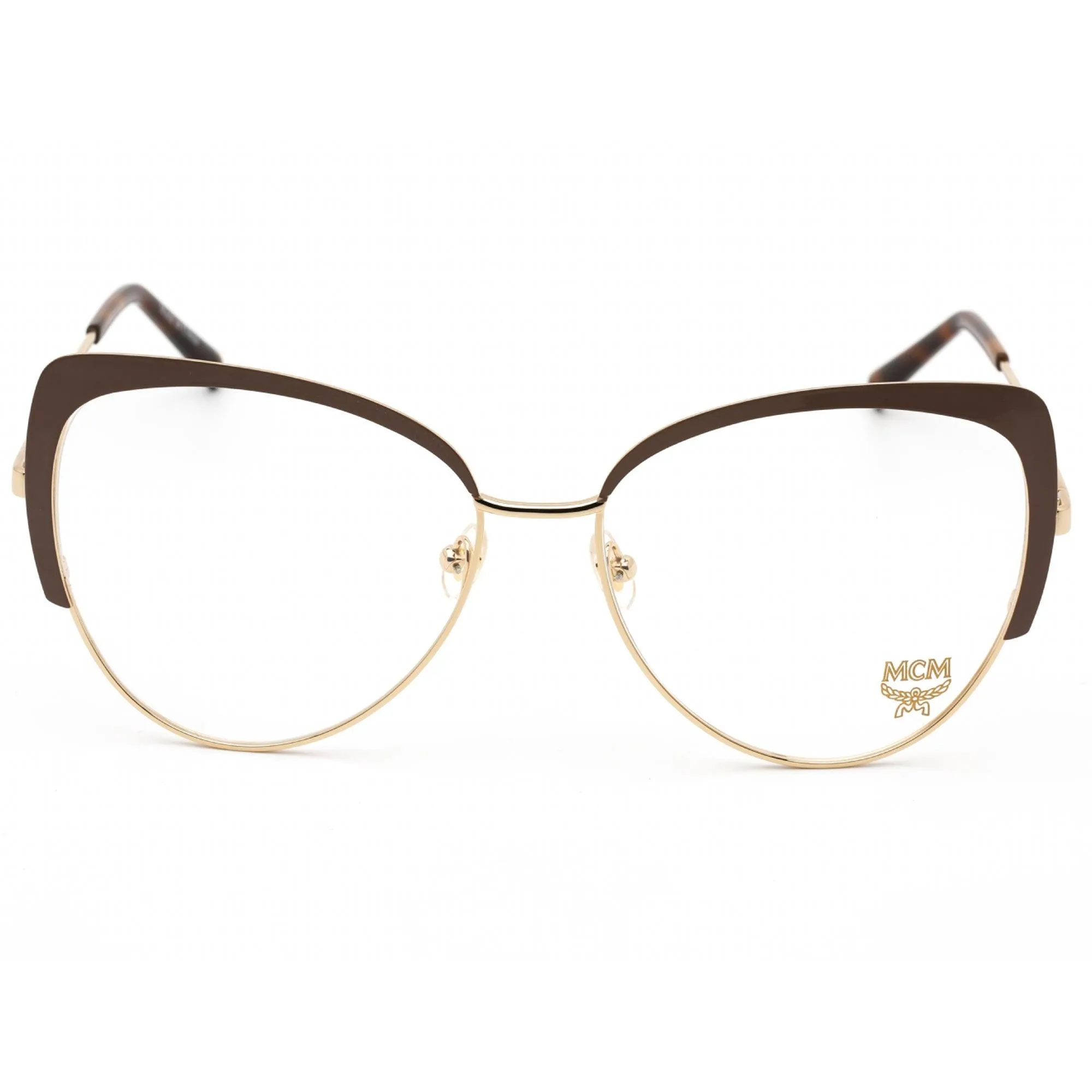 MCM Women's Eyeglasses - Clear Demo Lens Shiny Gold/Nude Cat Eye Frame | MCM2128 737