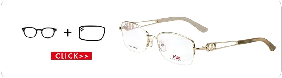Meeshow Women's Semi Rim Square Titanium Eyeglasses 8509