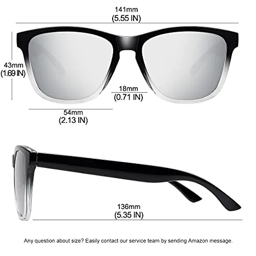 MEETSUN Polarized Sunglasses for Women Men Classic Retro UV Protection Silver Mirrored Lens