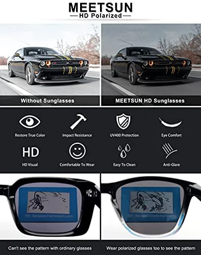 MEETSUN Polarized Sunglasses for Women Men Classic Retro UV Protection Silver Mirrored Lens