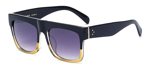 Men Flat Top Super-square Sunglasses