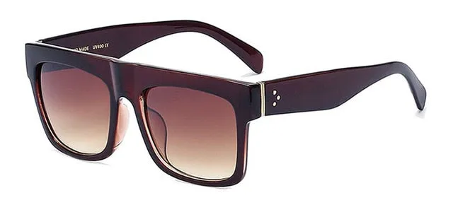 Men Flat Top Super-square Sunglasses