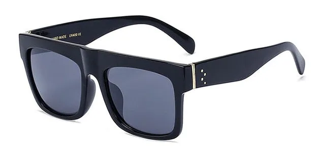 Men Flat Top Super-square Sunglasses