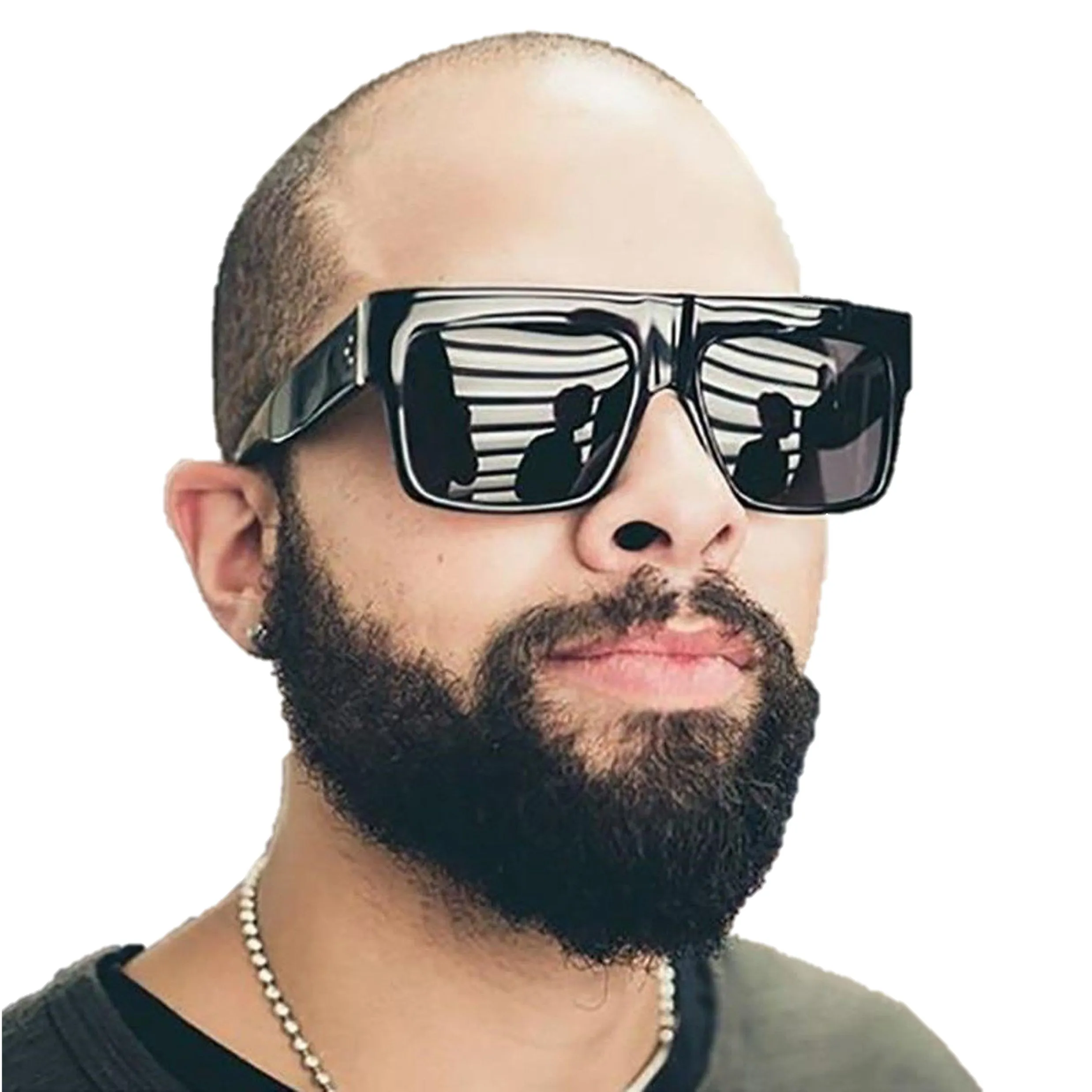 Men Flat Top Super-square Sunglasses