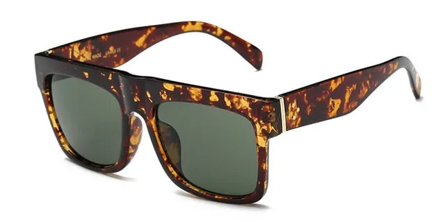 Men Flat Top Super-square Sunglasses