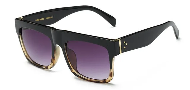 Men Flat Top Super-square Sunglasses