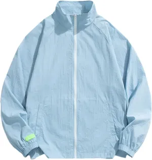 Men Summer Sun Protection Jacket Outdoor Thin Loose Outerwear UV-Proof Breathable Quick Dry Bicycle Cycling Jacket