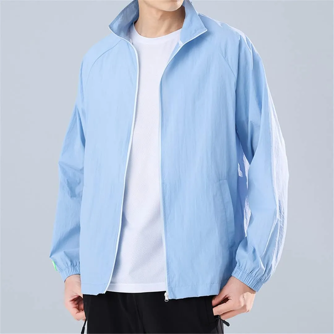 Men Summer Sun Protection Jacket Outdoor Thin Loose Outerwear UV-Proof Breathable Quick Dry Bicycle Cycling Jacket