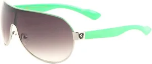 Men's Flat Top Sport Shied Aviator Sunglasses - Multiple Colors, Green, Large
