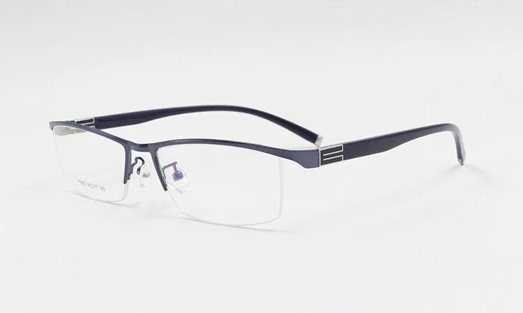 Men's Semi Rim Square Titanium Alloy Eyeglasses P9963