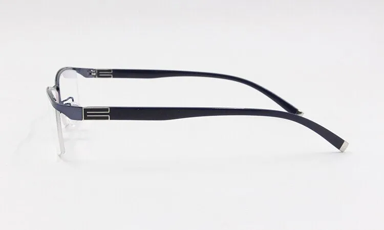 Men's Semi Rim Square Titanium Alloy Eyeglasses P9963