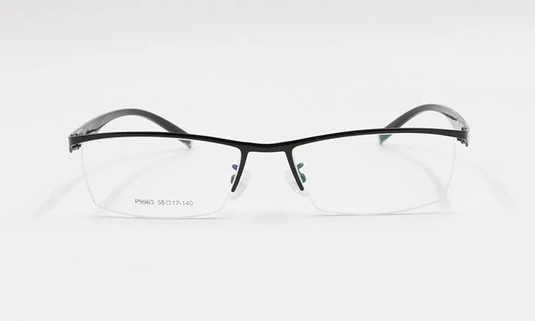 Men's Semi Rim Square Titanium Alloy Eyeglasses P9963