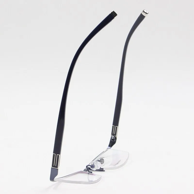 Men's Semi Rim Square Titanium Alloy Eyeglasses P9963