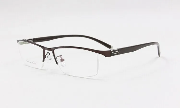 Men's Semi Rim Square Titanium Alloy Eyeglasses P9963