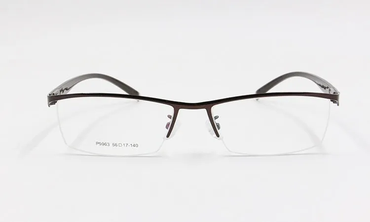 Men's Semi Rim Square Titanium Alloy Eyeglasses P9963