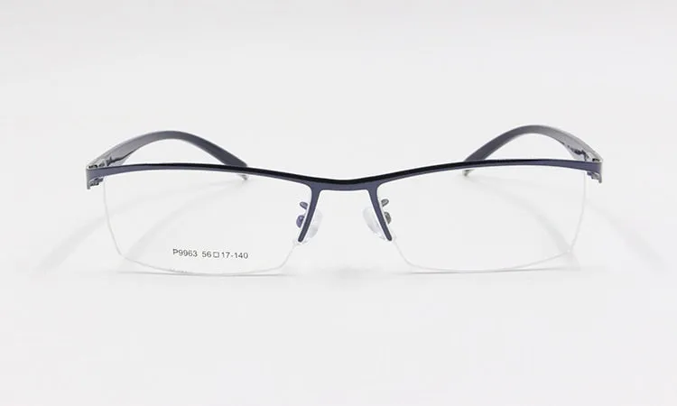 Men's Semi Rim Square Titanium Alloy Eyeglasses P9963