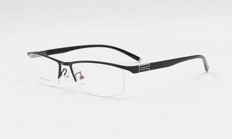 Men's Semi Rim Square Titanium Alloy Eyeglasses P9963