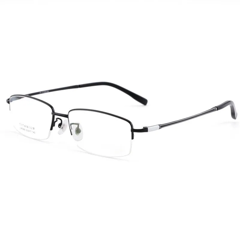 Men's Semi Rim Square Titanium Frame Eyeglasses Lb7805
