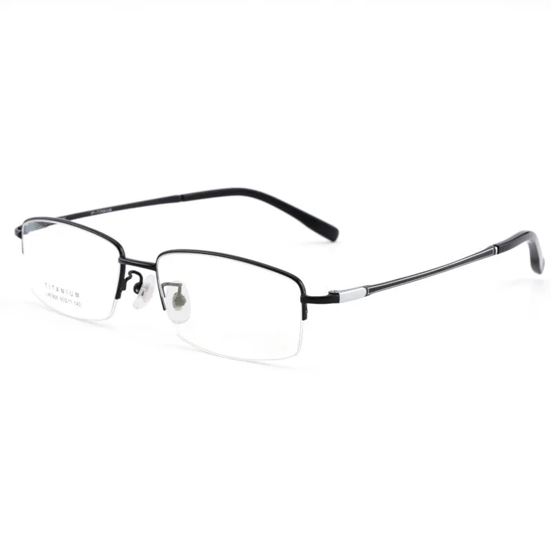 Men's Semi Rim Square Titanium Frame Eyeglasses Lb7805