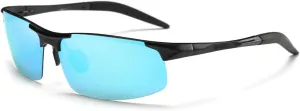 Mens Sports Polarized Sunglasses UV Protection Fashion Sunglasses for Men Fishing Driving Al-Mg Frame Ultra Light